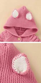 img 1 attached to JunNeng Baby Girl Boy Hooded Sweater Romper Jumpsuit,Newborn Toddler Cute Knit One Piece Warm Outfit
