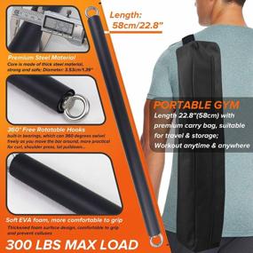 img 1 attached to Maximize Your Strength Training With TESLANG Resistance Band Bar - 4 Bands For A Total Of 300 LBS, Perfect For Home Workouts!