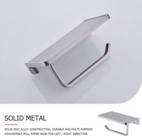 img 1 attached to Wall-Mounted Brushed Nickel Toilet Paper Holder With Phone Shelf - Stylish And Durable Bathroom Storage Solution