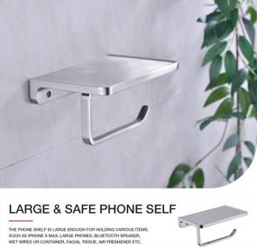 img 2 attached to Wall-Mounted Brushed Nickel Toilet Paper Holder With Phone Shelf - Stylish And Durable Bathroom Storage Solution