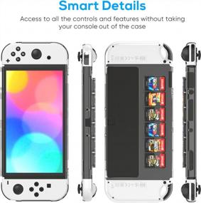 img 1 attached to Clear Hard PC Case Cover For Nintendo Switch OLED Model With Built-In Game Cards Storage - Ultimate Protection And Easy Access For OLED Model Switch