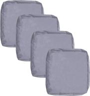 4-pack waterproof cushion covers for outdoor furniture – oslimea 22"x20" patio chair pillow seat slicovers in stone gray logo