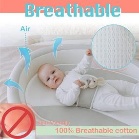 img 2 attached to Introducing Gemma Joy Dream Cloud Premium Luxury XL Baby Lounger - 3D Air-Mesh Tencel Fabric, Soft & Supportive Cushion, Ideal for Crib, Bassinet, or Travel Support