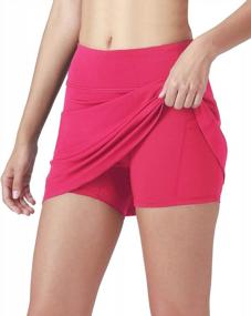 img 2 attached to Women'S Athletic Skort Lightweight Running Tennis Golf Workout Skirt With Pockets & Inner Shorts By NAVISKIN