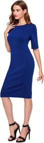 img 1 attached to SheIn Womens Sleeve Elegant Sheath Women's Clothing : Dresses