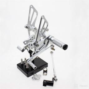 img 2 attached to Silver Krace Motorcycle Rearsets Footpeg Footrests Brake Shift Pedals Foot Boards Compatible with Honda CBR954RR CBR929RR 2000-2003