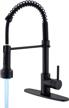 17.65in solid brass led kitchen faucet w/ pull down sprayer - matte black for farmhouse, camper & utility sinks logo