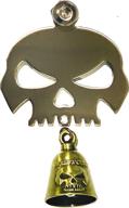 🔔 kustom cycle parts universal polished skull bell hanger with bell - bolt and ring included | fits all harley davidson motorcycles & more! | proudly made in the usa | copper bell логотип