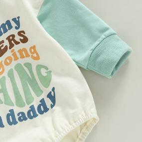 img 1 attached to Fishing With Daddy Romper: Unisex Long Sleeve Sweatshirt For Baby Boys And Girls, Perfect Fall Outfit