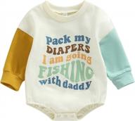 fishing with daddy romper: unisex long sleeve sweatshirt for baby boys and girls, perfect fall outfit logo