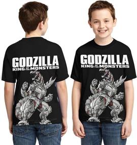 img 2 attached to 🦖 Godzilla Dinosaur Monsters GK5 M Boys' Printed Black Clothing Tops, Tees & Shirts