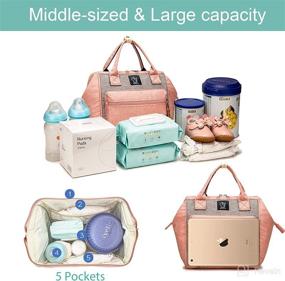 img 2 attached to Small Diaper Bag Tote Mom Diapering