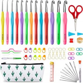 img 4 attached to 73-Piece Ergonomic Soft Grip Crochet Hooks Set With 13 PCS 2Mm(B)-10Mm(N) Needles - Arthritic Hand Friendly Yarn Knitting Kit For Beginners And Lovers, Inscraft Crochet Starter Kit With Case