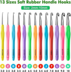 img 3 attached to 73-Piece Ergonomic Soft Grip Crochet Hooks Set With 13 PCS 2Mm(B)-10Mm(N) Needles - Arthritic Hand Friendly Yarn Knitting Kit For Beginners And Lovers, Inscraft Crochet Starter Kit With Case