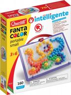 quercetti fanta color portable misto art pegboard set for kids 3 years and up - enhance creativity with colorful pegs logo