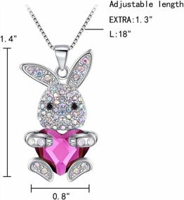 img 1 attached to Sparkling Silver Bunny Heart Necklace With Austrian Crystals For Women By EleQueen