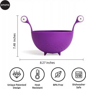 img 3 attached to OTOTO Spaghetti Monster - Multi-Purpose Kitchen Strainer And Colander For Draining Pasta And Vegetables - BPA Free And Easy To Clean - Purple