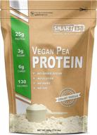 smart¹³⁸ 100% pea protein vegan, gluten-free, soy-free, dairy-free, non-gmo, usa/canada, keto (low carb), natural bcaas (1000g 2.2lbs, creamy vanilla) logo