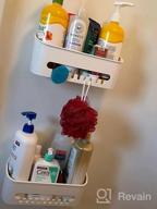 img 1 attached to White Suction Cup Corner Shower Caddy - Removable Bathroom Storage Organizer For Shower Or Kitchen - Wall Mounted Shower Shelf In Plastic By LUXEAR review by Drew Springer