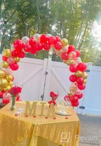 img 8 attached to Red Sequin Tablecloth - 60X102In Rectangle Fabric Linen For Christmas Wedding Decoration