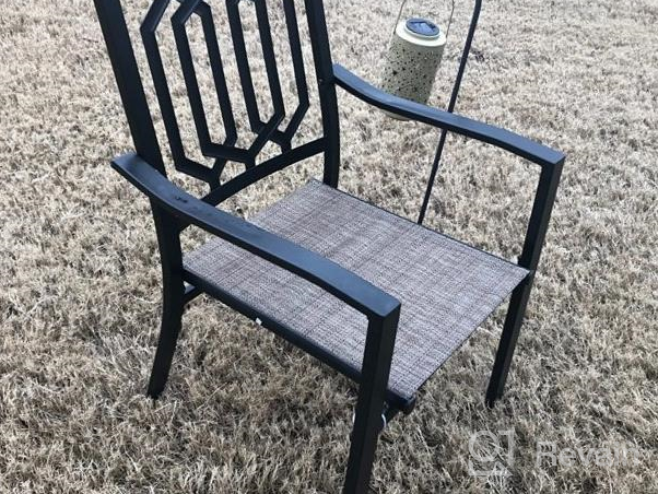 img 1 attached to Set Of 2 PHI VILLA 300Lbs Wrought Iron Bistro Chairs With Armrests For Outdoor Patio, Garden Or Backyard Use review by Amanda Adams