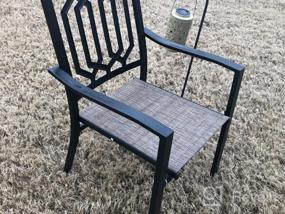 img 6 attached to Set Of 2 PHI VILLA 300Lbs Wrought Iron Bistro Chairs With Armrests For Outdoor Patio, Garden Or Backyard Use