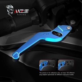 img 3 attached to 🔵 Blue Motorcycle Brake Clutch Levers Wheel Roller Adjustable Short CNC ME-1460 for SV 650 SV650 SV650S DL650 V-Strom Katana 600 750 GSX600F GSX750F by MZS