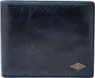 fossil men's bifold wallet in black - men's accessories for wallets, card cases, and money organizers logo