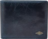 fossil men's bifold wallet in black - men's accessories for wallets, card cases, and money organizers логотип