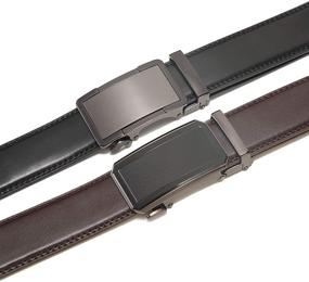 img 1 attached to Leather Ratchet Click Buckle Adjustable Men's Accessories best in Belts