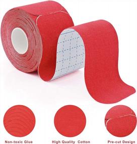 img 1 attached to MUEUSS Precut Kinesiology Tape Elastic Hypoallergenic Sports Tape Waterproof Physio Tape For Pain Relief, Muscle & Joint Support (6Rolls MixcolorA)