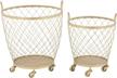 deco 79 modern gold metal wedge storage cart set of 2, 15" and 21" height logo
