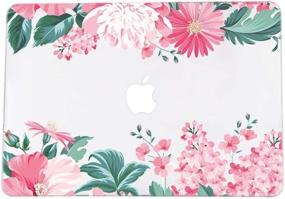 img 2 attached to Fashionable MacBook Air 13In Case A1466/A1369 2010-2017 W/ Hard Shell, Keyboard Cover Skin & Screen Protector - Pink Flower (Se7Enline)