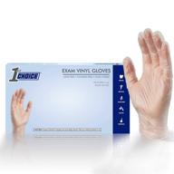 1st choice exam clear vinyl gloves, 3 mil, latex free, powder free, textured, disposable, non-sterile, size small, box of 100, 1evsbx - small disposable gloves for medical examination logo