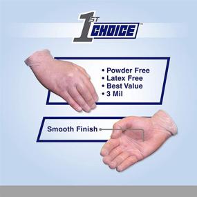 img 1 attached to 1st Choice Exam Clear Vinyl Gloves, 3 Mil, Latex Free, Powder Free, Textured, Disposable, Non-Sterile, Size Small, Box of 100, 1EVSBX - Small Disposable Gloves for Medical Examination