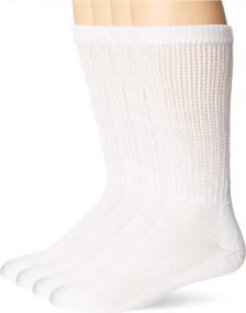 img 3 attached to 4-Pack Of Half Cushion Crew Socks For Adults By MediPeds