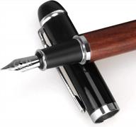 vintage wooden fountain pen set with ink cartridges and gift box - perfect gift for businessmen and pen enthusiasts logo