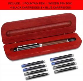 img 2 attached to Vintage Wooden Fountain Pen Set With Ink Cartridges And Gift Box - Perfect Gift For Businessmen And Pen Enthusiasts