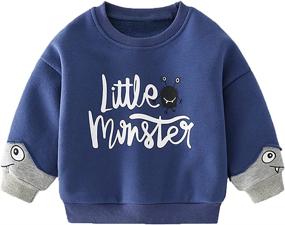 img 4 attached to Toddler Dinosaurs Sweatshirts Crewneck Pullover Boys' Clothing via Fashion Hoodies & Sweatshirts