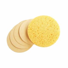 img 1 attached to APPEARUS Facial Sponges - Professional Compressed Natural Cellulose Spa Sponge For Face Cleansing, Massage, Exfoliating, Mask, And Makeup Removal - Made In USA (White)