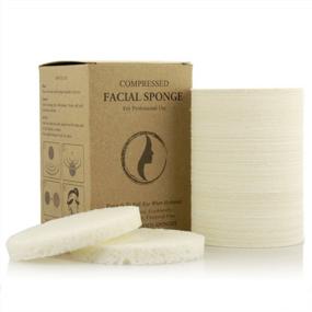 img 4 attached to APPEARUS Facial Sponges - Professional Compressed Natural Cellulose Spa Sponge For Face Cleansing, Massage, Exfoliating, Mask, And Makeup Removal - Made In USA (White)