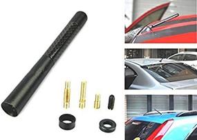 img 2 attached to 🔧 Real Carbon Fiber Aluminum Short Antenna Polished Black with Universal Screws Base - 4.7-inch