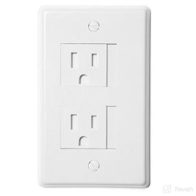 img 1 attached to 🔌 Decora White Electrical Outlet Covers with Safe Plate Feature (2 screws)