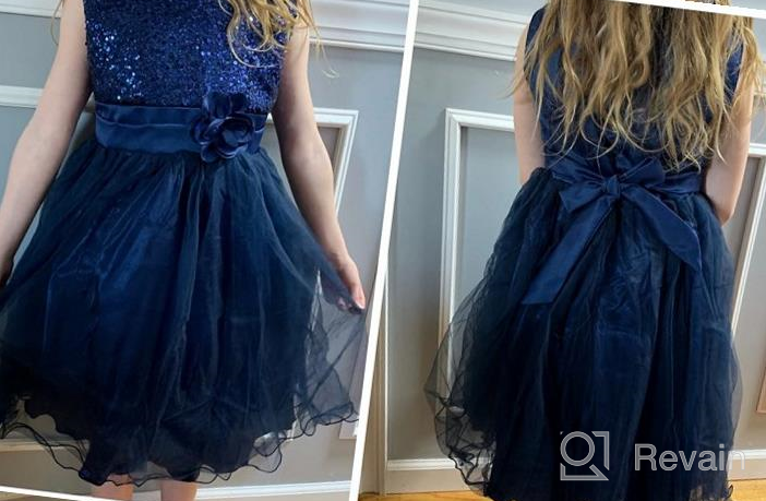 img 1 attached to Sparkling Uhnice Sequin Sleeveless Tulle Flower Girls' Dresses - Stylish Clothing for Little Ones! review by David Hayden