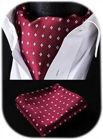img 4 attached to Elegant HISDERN Ascot Ties & Pocket Square Set For Men'S Wedding Parties