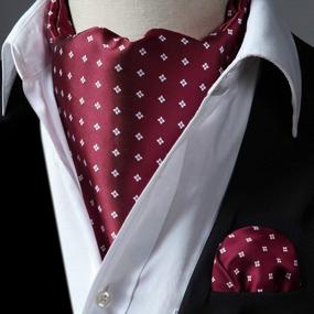 img 3 attached to Elegant HISDERN Ascot Ties & Pocket Square Set For Men'S Wedding Parties