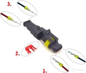 img 2 attached to 🔌 DSTFUY Electrical Auto Wire Connector: Waterproof 2Pin Way Male and Female Auto Wire Connectors for Motorcycle, Scooter, Truck, Boats - 10 Kit Sets