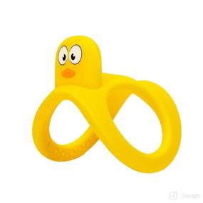 img 2 attached to 🦆 Mombella Silicone Baby Teething Toy - 3M+ Sucking to Biting Needs - Teething Pain & Itch Relief - Two Handle Baby Teether Toy - 3M, 6M, 8M Infants - Yellow Duck