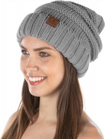 img 3 attached to Women'S Oversized Slouchy Beanie Hat Ribbed Knit Warm Cap By Funky Junque Exclusives