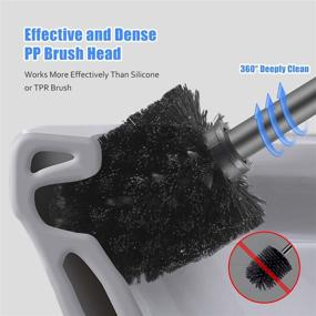 img 2 attached to LAISU Stainless Steel Toilet Bowl Brush and Holder Set - No Smell, Splash-Proof, Leakproof, Deep Cleaning, Anti-Slip Base - 2 Pack